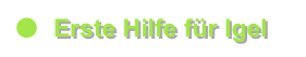 ●	Erste Hilfe für Igel